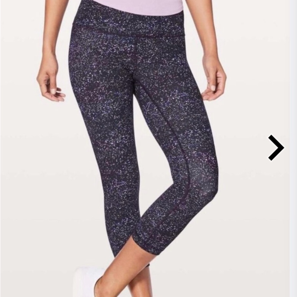 Lululemon Purple Galaxy HR Crop size 10 VEUC